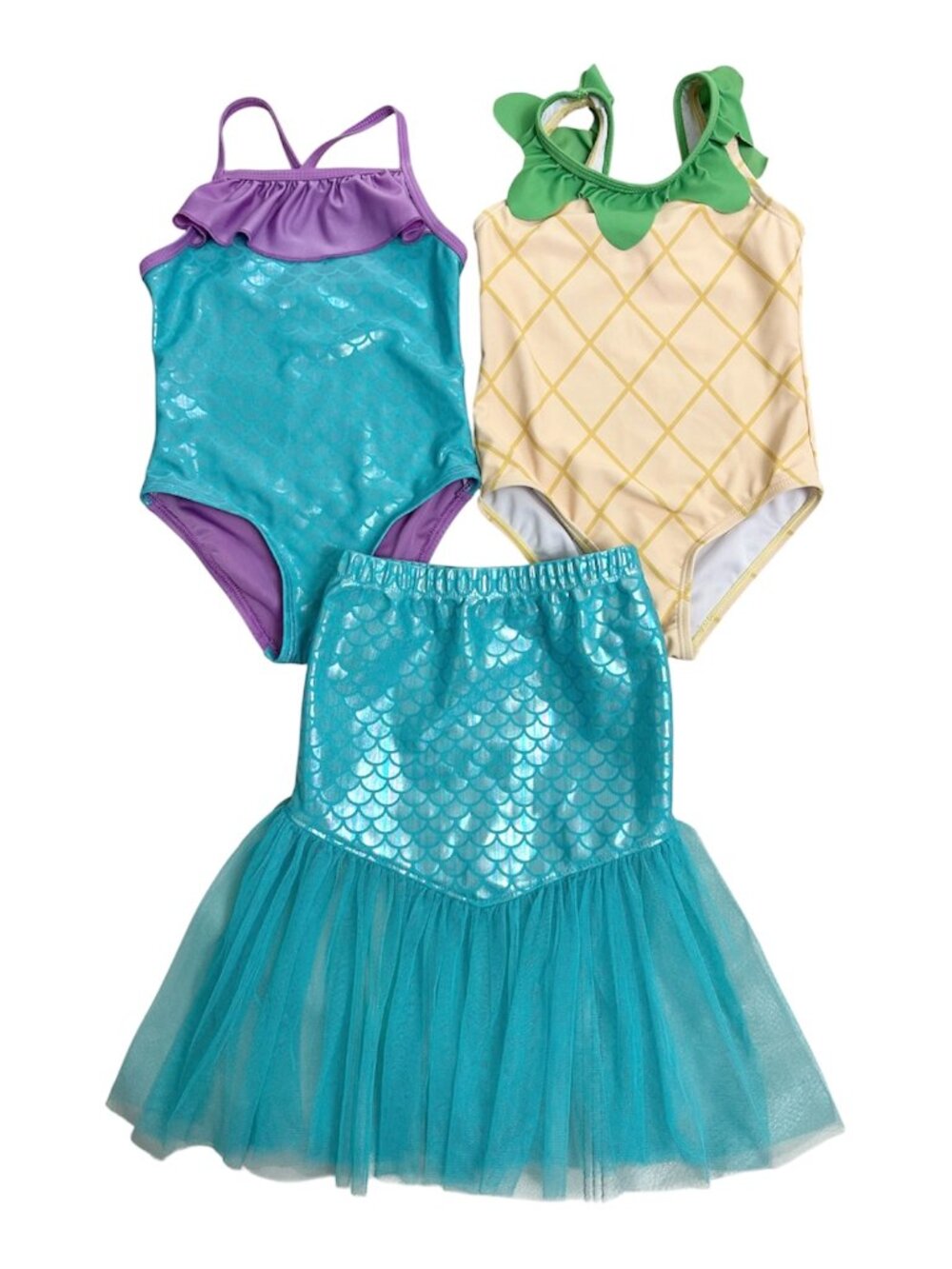 Toddler Girl SwimSuit Bundle of 2 One Piece Mix Brand Multicolor Size 3T & 3-4T